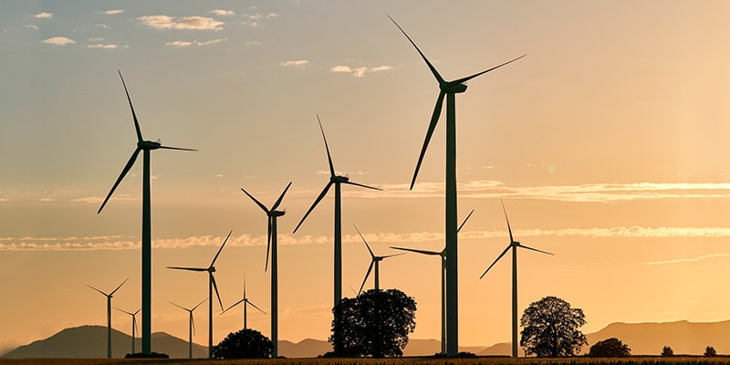 Vector España componentes para la industria. Molinos de viento